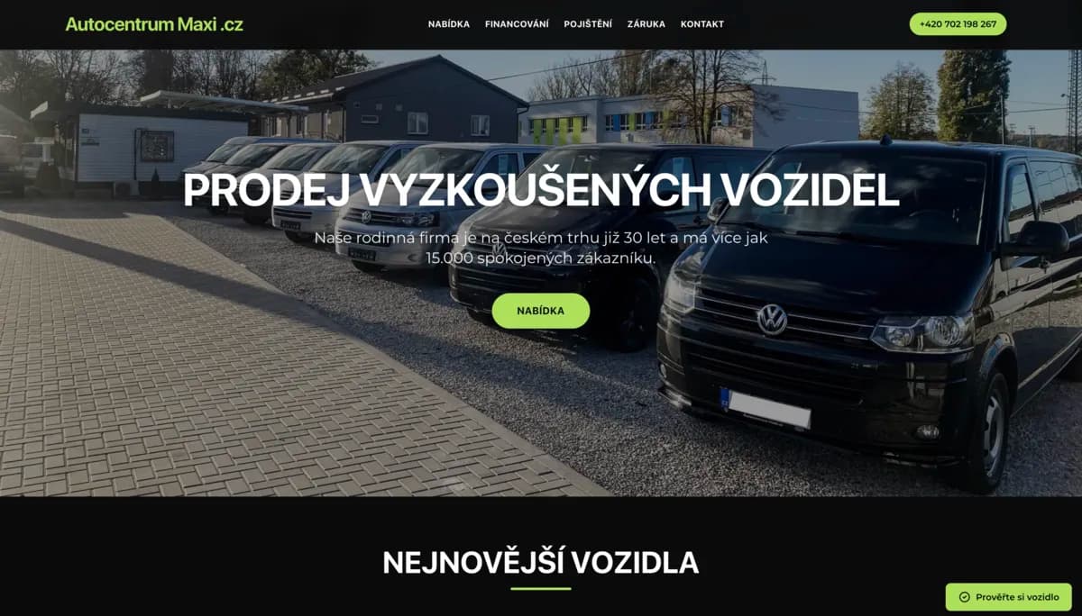 Autocentrum Maxi website