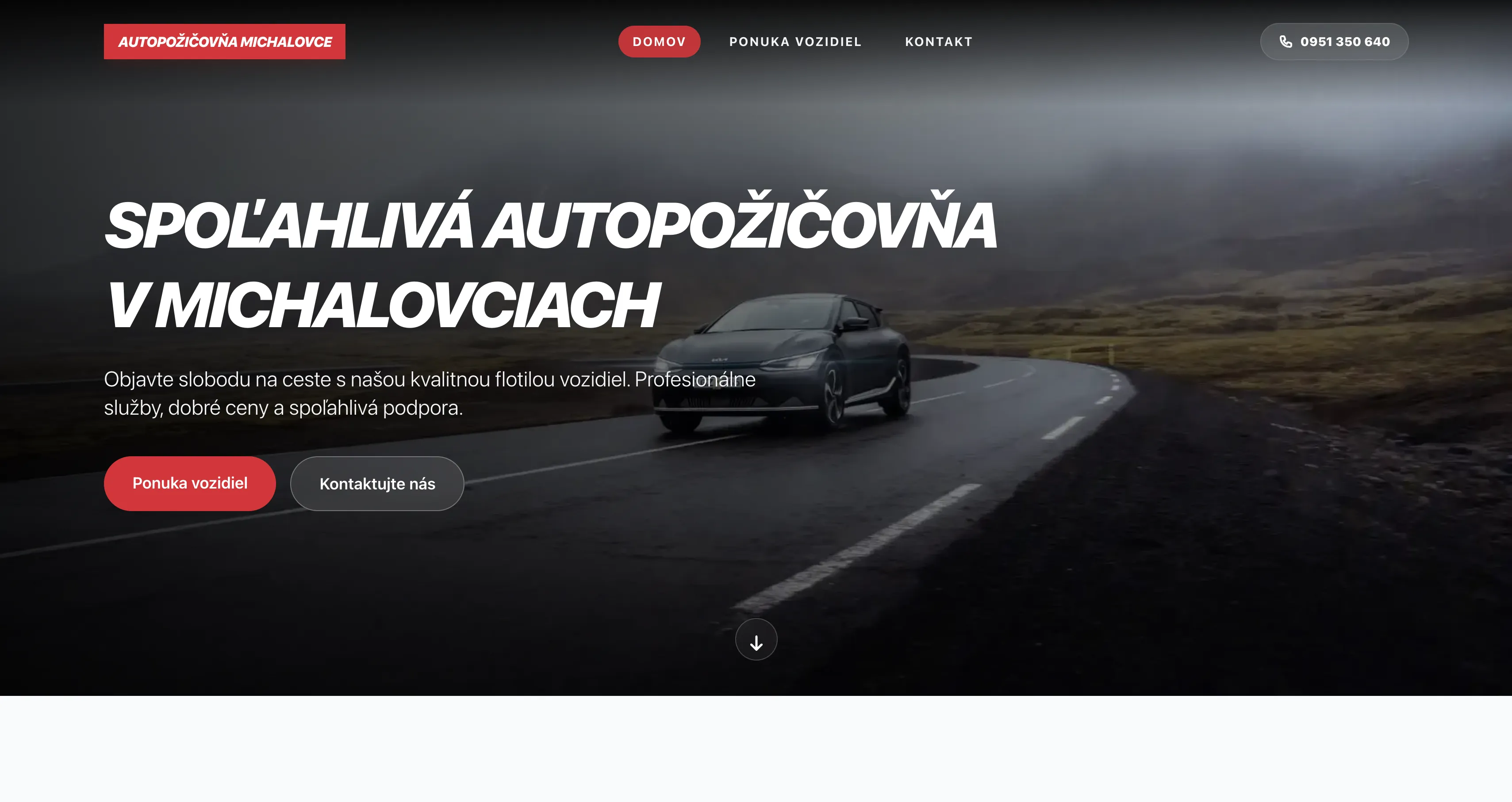 Autopožičovňa Michalovce website