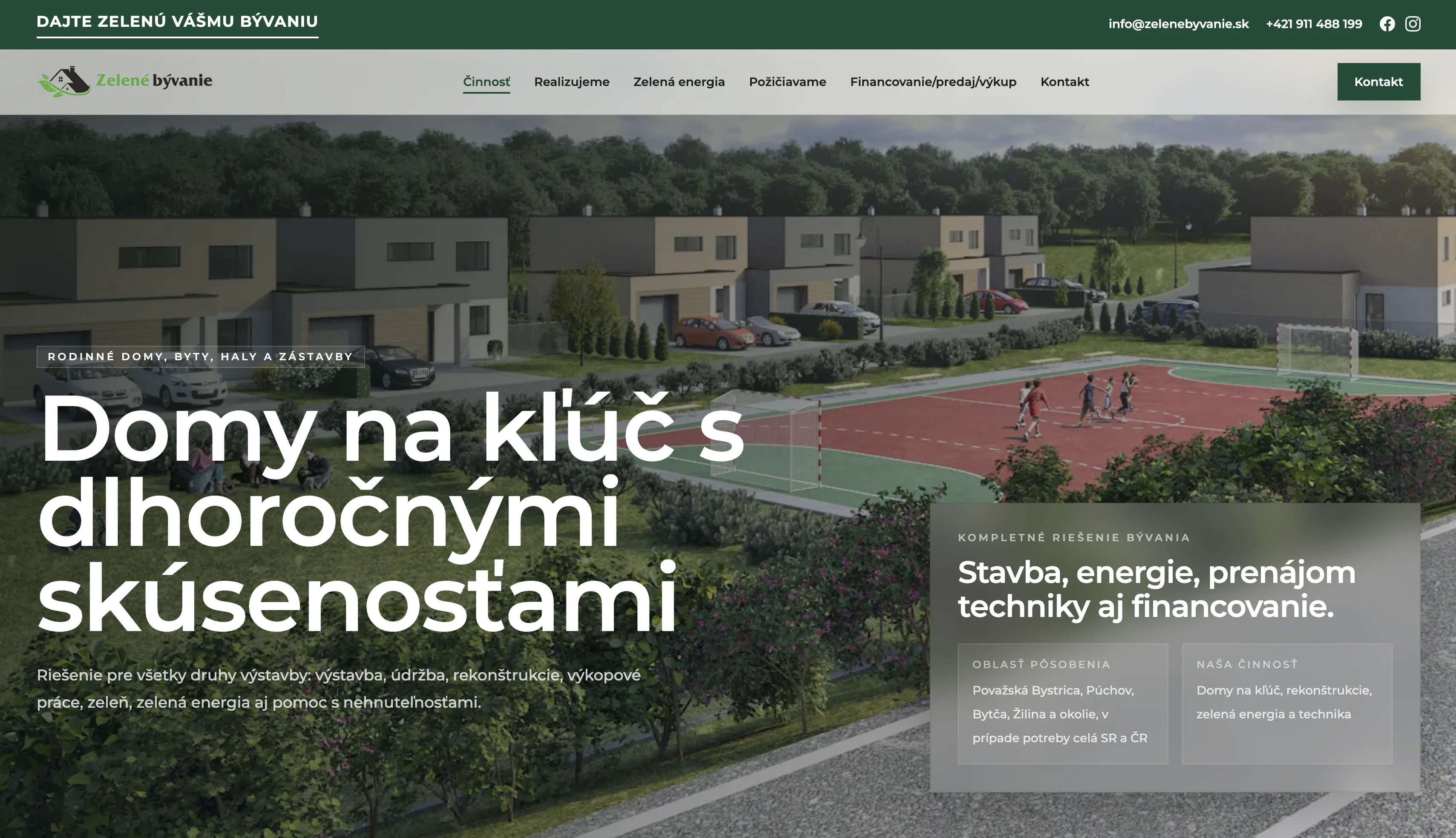 Zelené Bývanie website