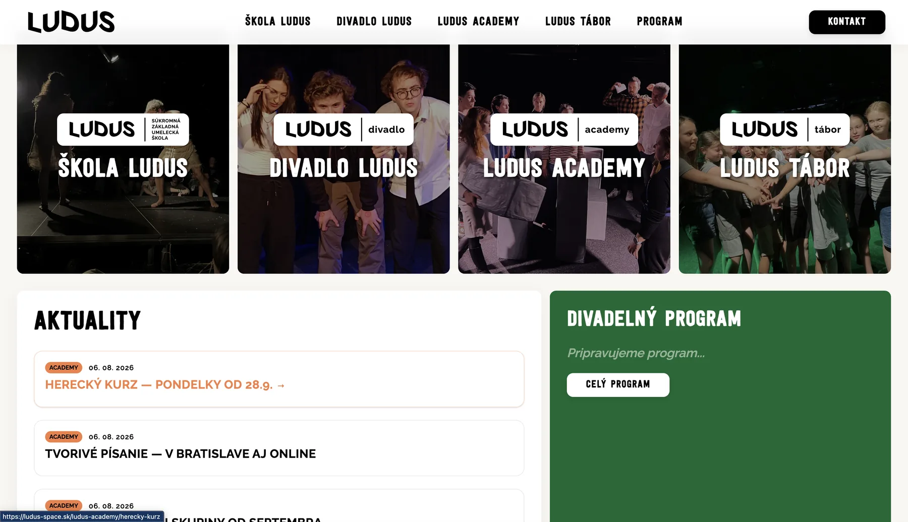 Ludus Space náhľad webu