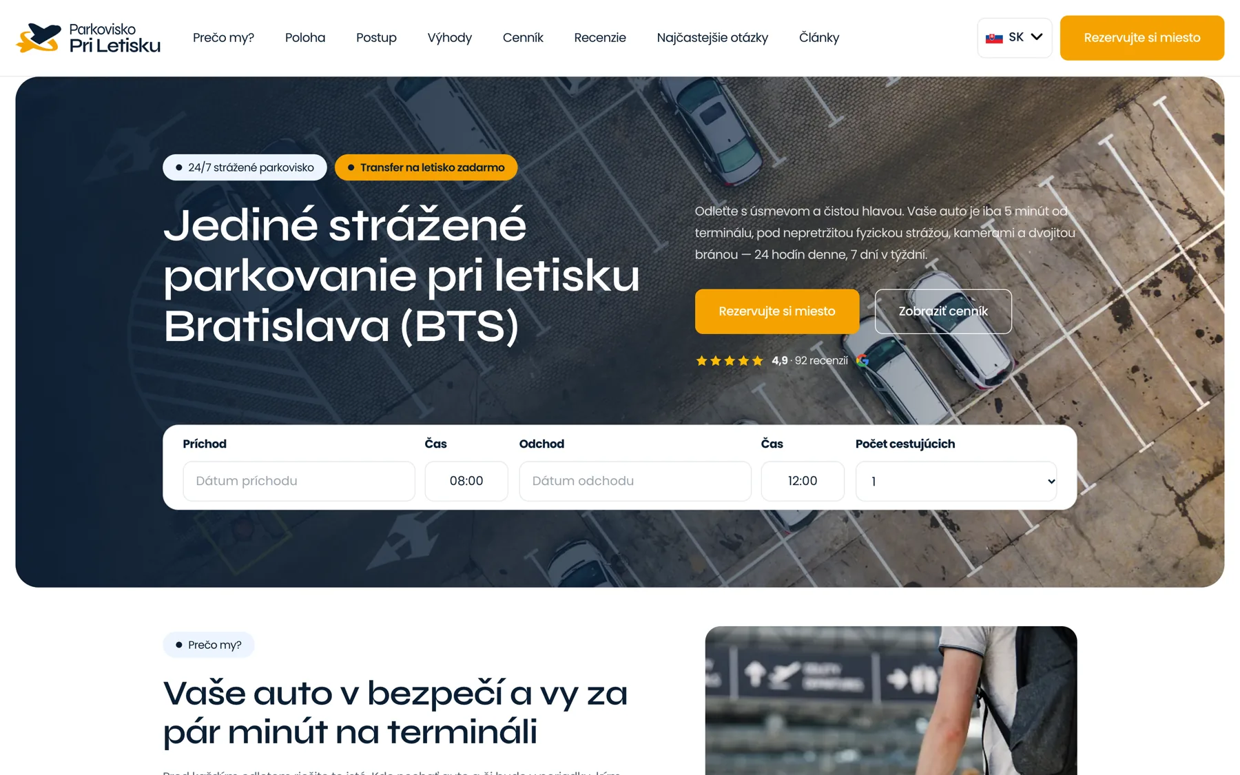 Parkovisko Pri Letisku website